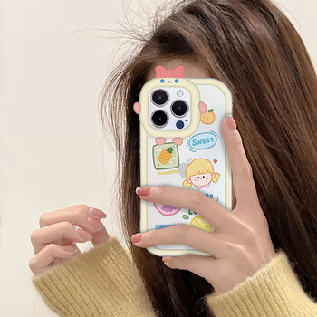 例米抖音小苹果13手机壳风透明壳直边 iphone11 12pro网红苹果14plus
