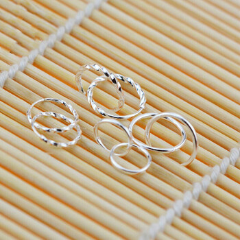 默喜520礼物送男女友足银女款大足银耳钉饰圆圈耳扣耳骨小耳圈 耳骨环