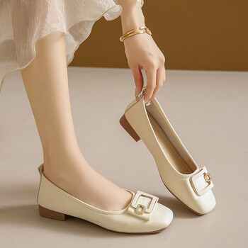 tataglare她他tata玛丽珍浅口平底单鞋工作鞋仙女风温柔豆豆鞋一脚蹬