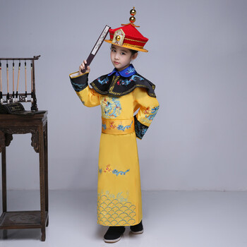 古代皇帝儿童古装男龙袍汉服清朝小孩演出服小装太子旗装康熙乾隆雍正