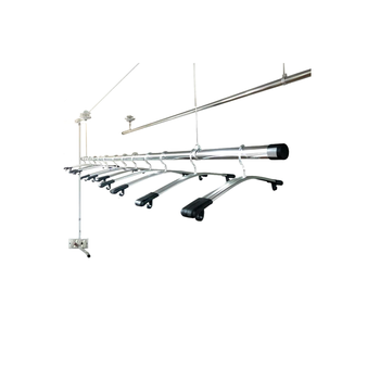 齐纳蒂升降晾衣架手摇阳台晒衣架室内晒被子不锈钢手动晒被杆凉衣架圆杆 2.4米双杆不含铝衣撑