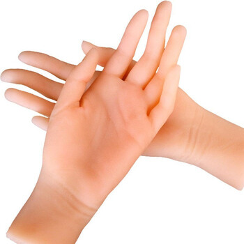 玉手仿真女性真实手模倒模 内置骨架逼真肌肤纹理超级柔软型女手 男用