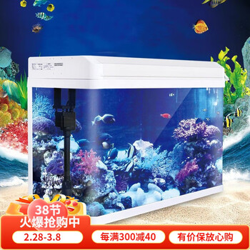 宝贝故事（BABY STORY）热弯鱼缸水族箱 玻璃鱼缸客厅家用免换水鱼缸生态鱼缸懒人鱼缸 80长30宽52高 白色鱼缸+过滤+灯
