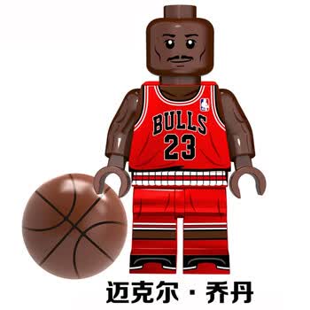 儿童球迷推荐科比纪念品积木小人仔篮球场篮球架拼装人偶公仔摆件玩具