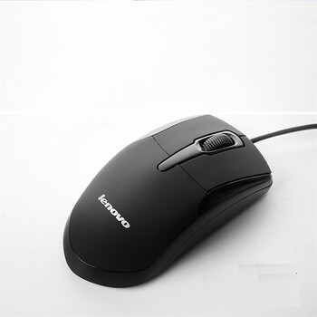 联想有线鼠标18m3米线长静音笔记本台式办公游戏usb鼠标联想3米线黑色