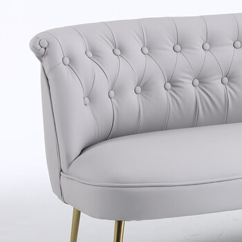 科技布网红款小空间沙发女装服装店美容美甲店休闲休息区沙发 浅灰色