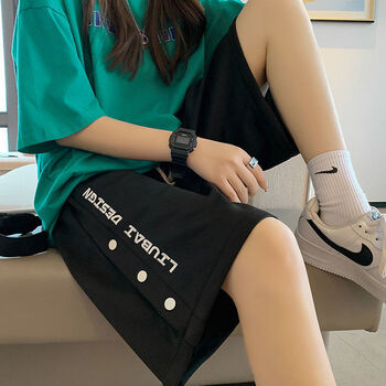 lrwc初中少女生短裤外穿夏天五分裤高中生青少年夏季半截裤休闲风休闲