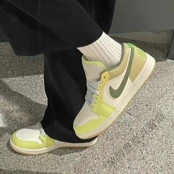 nike耐克月子鞋air jordan 1 low aj1绿白色中国年cny低帮女子运动休