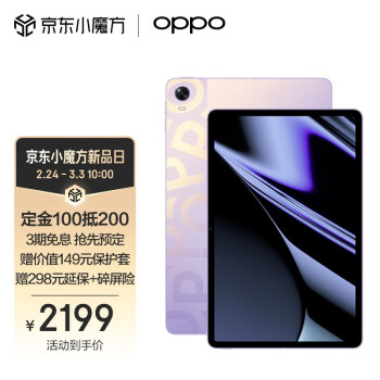 OPPO Pad平板 11英寸 2.5K 120Hz高刷护眼屏  Wi-Fi6 骁龙870 6+128GB 影音娱乐办公学习平板电脑 极光紫