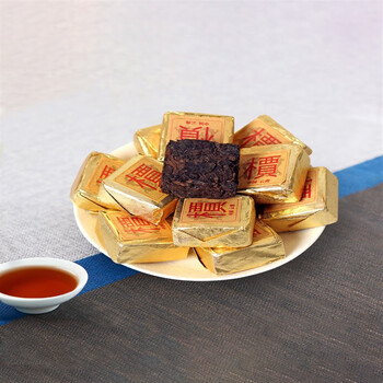 普洱茶中闽峰州云南普洱茶小金砖熟茶小沱茶醇香小方砖茶叶礼盒装500g