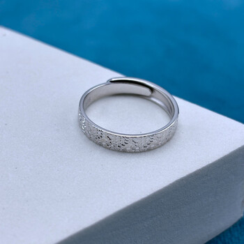 苗亨纯银碎冰冰戒指s925纯银情侣对戒男款女款戒指d19 男款