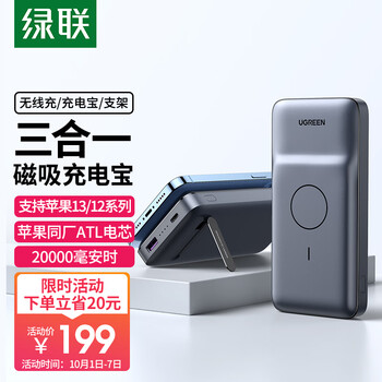 绿联磁吸无线充电宝20000毫安时:价格走势、销量趋势分析与用户评测