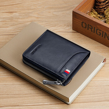 williampolo英皇保罗钱包男士短款真皮驾驶证一体卡包复古皮夹头层