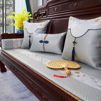 凯比特 红木沙发坐垫夏季冰丝凉席沙发垫透气防滑中式家具客厅坐垫套