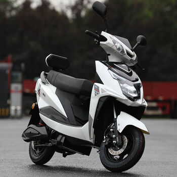 长跑王电瓶车双人72v两轮助力踏板摩托车男女成人60v电动车白色60v