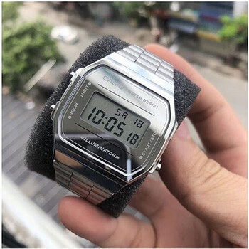 卡西欧(casio)复古反显炫酷小方块小金银手表a168wem-1/7d a168wem-7d