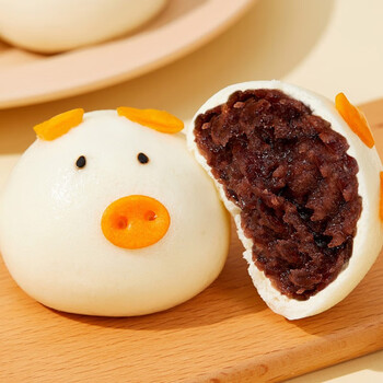 晨臻【低价捡漏】卡通包子馒头早餐30个果蔬小猪包速冻奶黄包卡通包子