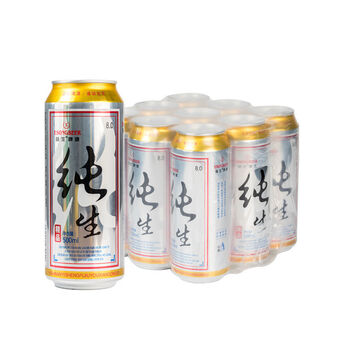 益生啤酒小麦王整箱9听500ml精酿纯生态啤酒易拉罐 纯生态500ml*9