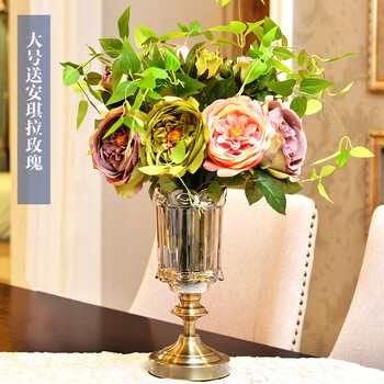 新款茶几床头柜固定温馨老人厕所花瓶新古典1公羽毛花艺立式大号花瓶 安琪拉玫瑰 图片价格品牌报价 京东