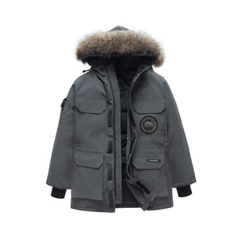 加拿大风格大鹅冬季派克服情侣工装大码鹅羽绒服男女中长款滑雪服加厚