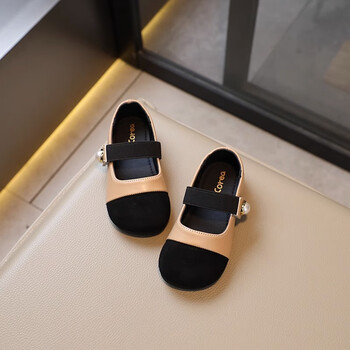 小皮鞋2023春秋新款儿童软底单鞋宝宝配礼服女孩公主鞋玛丽珍卡其24码