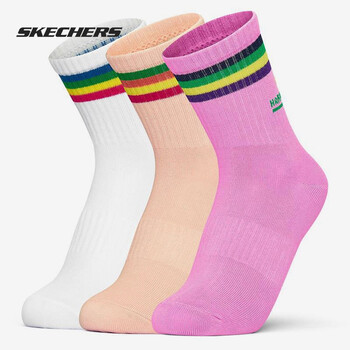 skechers斯凯奇新款女子休闲舒适运动袜子3双装l221w221005d均码