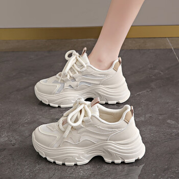 wushi李宁寕老爹鞋女款2024夏季新款百搭增高厚底耐磨防滑鸿星尔克尅