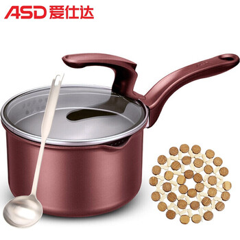 
                                        爱仕达（ASD） 奶锅16cm新不粘可立盖奶锅煮奶锅小汤锅 LS8916                