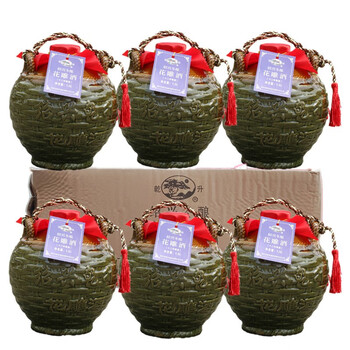 乾升绍兴坛装酒陶坛花雕酒半干型黄酒糯米老酒十二年陈整箱15l6坛