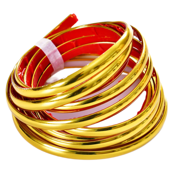 质感装饰墙板卡条墙纸自粘电视背景墙衣柜防水美缝条 金色线条3米价