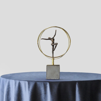 集思美 北欧轻奢人物摆件抽象艺术体运动家居软装饰品办公室客厅摆设 E款