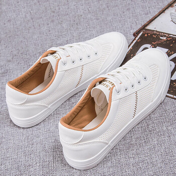 芃仕格美女士夏天的小白鞋子学生透气平板鞋网眼鞋女韩版夏大码女鞋