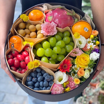 水果礼盒成品草莓生日鲜花速递上海深圳杭州同城果篮配送 水果礼盒b款