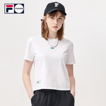 fila斐乐女装fusion官方女子短袖t恤夏季新款时尚潮流logo全棉短袖衫