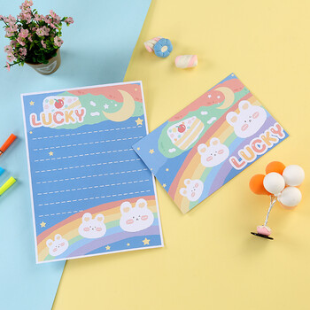 日韩文具 可爱卡通萌兔信封信纸套装 活动校庆情书信笺可定制**银若奇