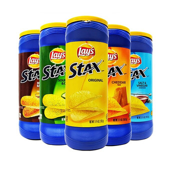 乐事lays stax薯片原味芝士烧烤味零食品 墨西哥乐事薯片[5桶]口味