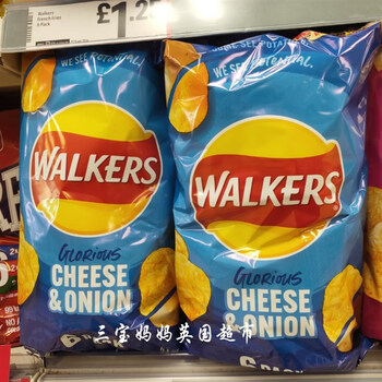 英国低卡零食walkers sunbites谷物脆片进口薯片 walker芝士洋葱6*25