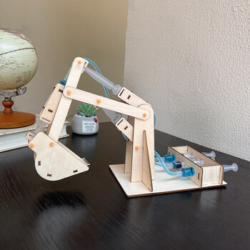 迪士尼手工diy儿童科技制作品科学实验材料包液压挖掘机小学生物理