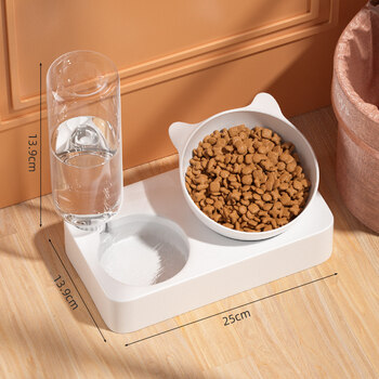 猫碗狗碗食盆狗盆狗狗碗猫咪双碗自动饮水猫粮饭盆喂食器宠物用品 护