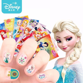 20张儿童指甲贴，持久防水，可爱公主卡通形象