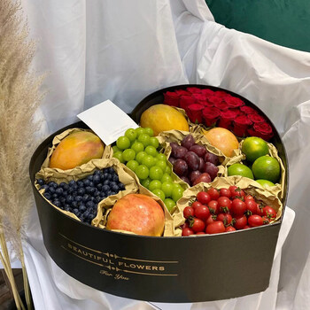 七夕恋网红创意水果礼盒成品草莓生日鲜花速递上海深圳杭州同城果篮