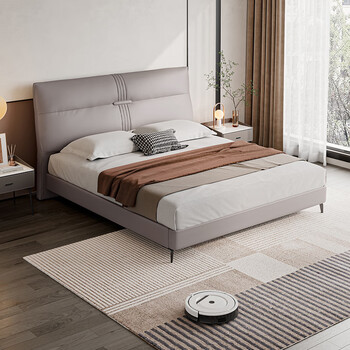 芝华仕(cheers)简约现代科技布艺床芝华士主卧高端大气双人床排骨床架