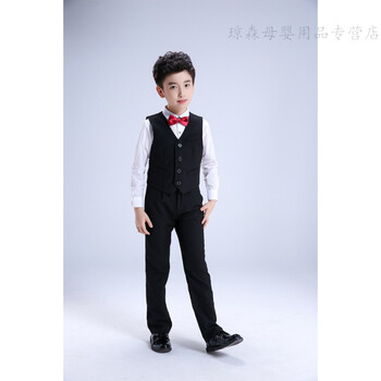 小主持人服装男孩 儿童礼服套装花童小主持人钢琴演出服男童走秀表演