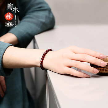 陶木缘 小叶紫檀手串男女款手链印度老料高密顺纹佛珠檀木文玩念珠 6mm/26颗 小叶紫檀丨手环
