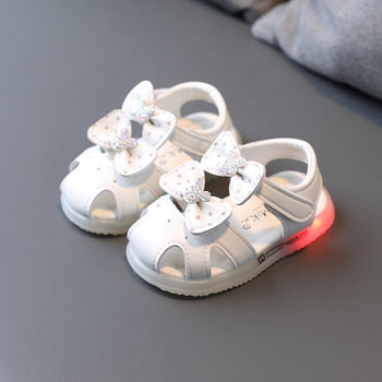 yrym宝宝凉鞋12岁学步鞋子夏婴儿软底小童公主鞋3幼儿包头2023新款米