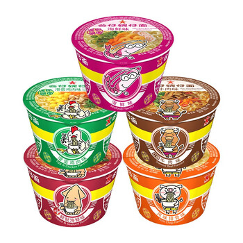公仔面迷你碗仔面5杯装多口味面方便面整箱速食即食小杯面泡面