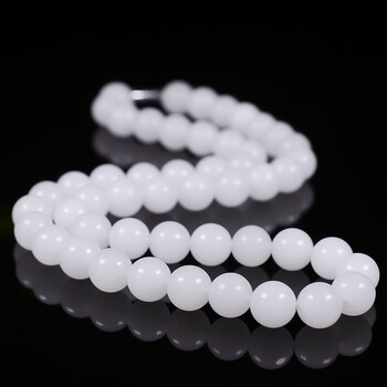 玉珠项链和田玉羊脂白玉项链圆珠8-10mm毛衣链白玉108颗玉珠妈妈链女