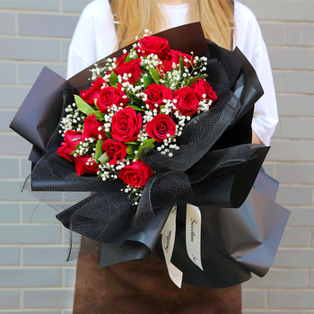 生日礼物 送女友表白 鲜花速递韩式包装鲜花 北京上海花店 19朵红玫瑰
