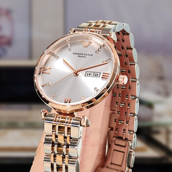 雷诺rarone2023新款满天星手表女款机械时尚轻奢小众防水镶钻间枚金钻