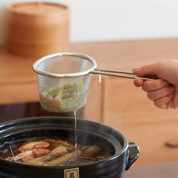 肆月不锈钢漏勺家用捞面勺麻辣烫过滤网沥水篮厨房漏勺烹饪工具火锅